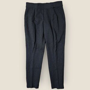 Anne Klein Women's 12 BLACK Super Stretch White Polka Dot Pull On Ankle Pants